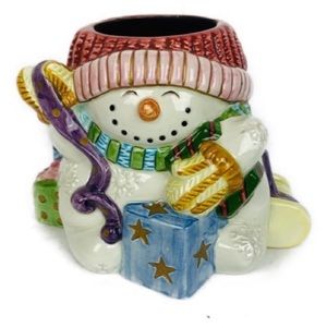 Candleholder Snowman Christmas Decor Figurine